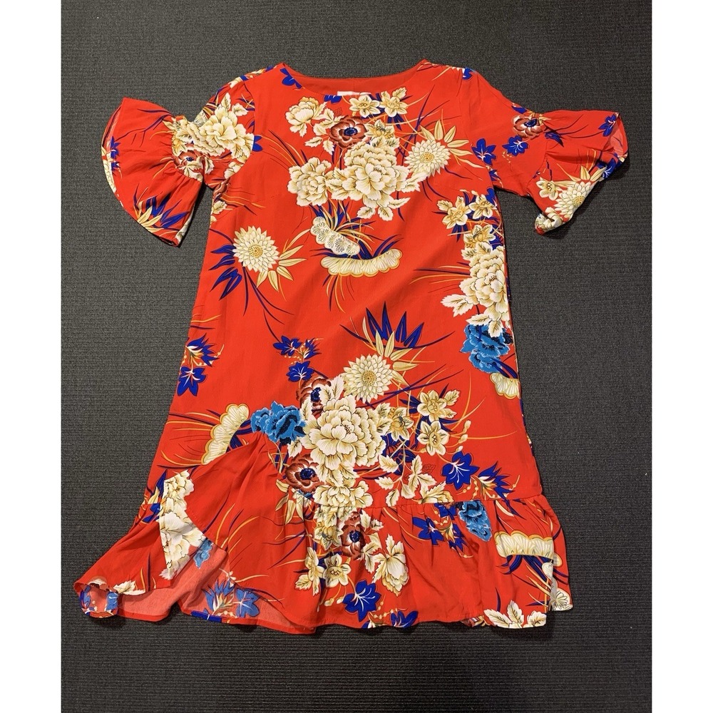 New Hello Molly  Women's Red  Flower  Shift Gianni Dress Red Size 10‎